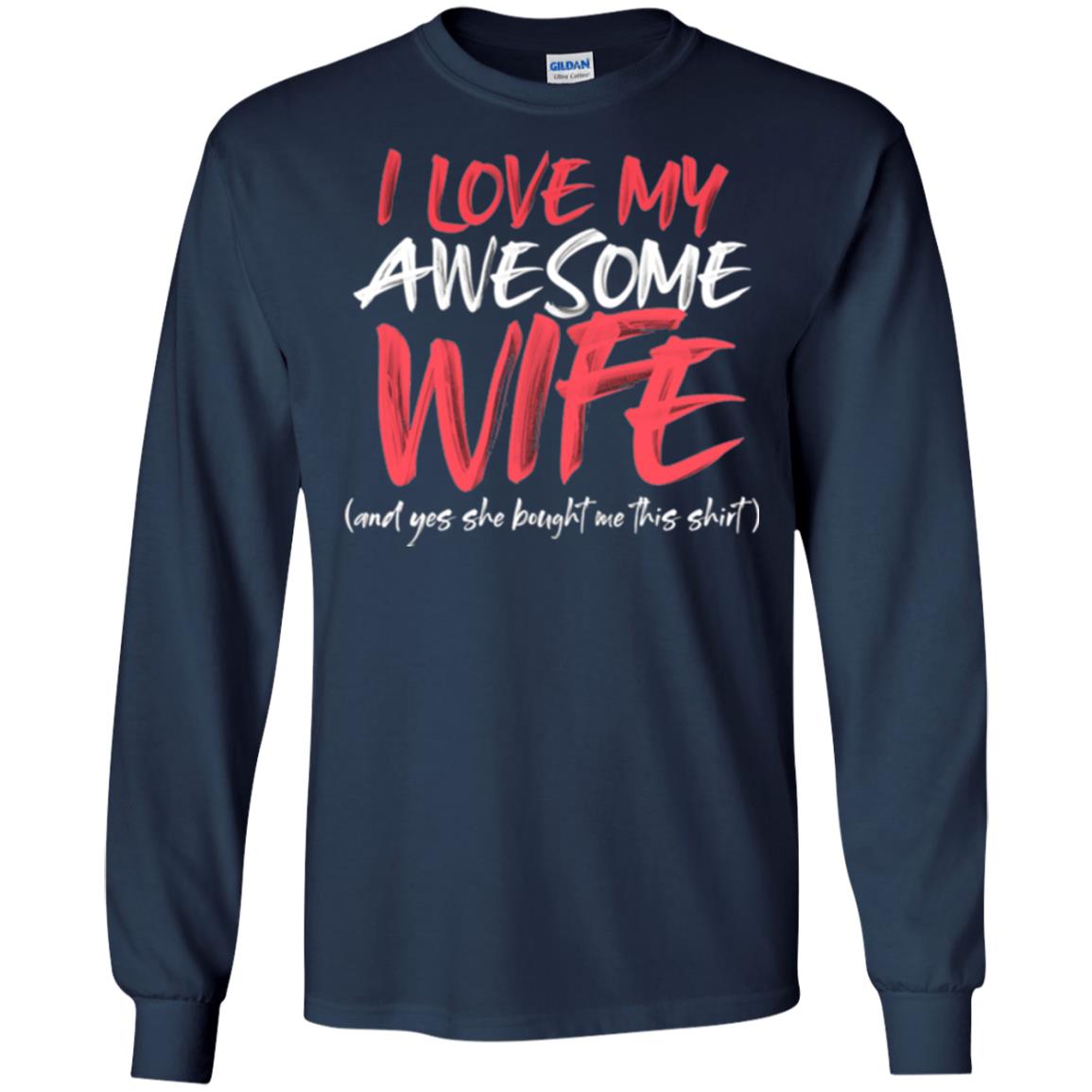 Valentines Day T-shirt I Love My Awesome Wife Navy