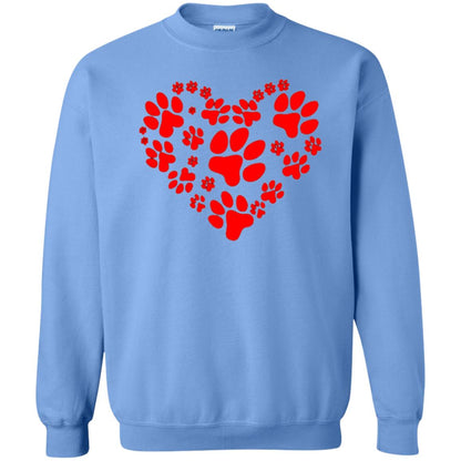 Dog Lover T-shirt Dog Paw Heart Valentine T-shirt Carolina Blue