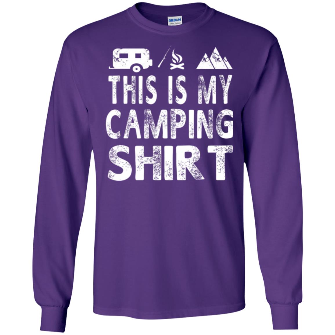Funny Camper Gift T-shirt This Is My Camping Shirt Purple