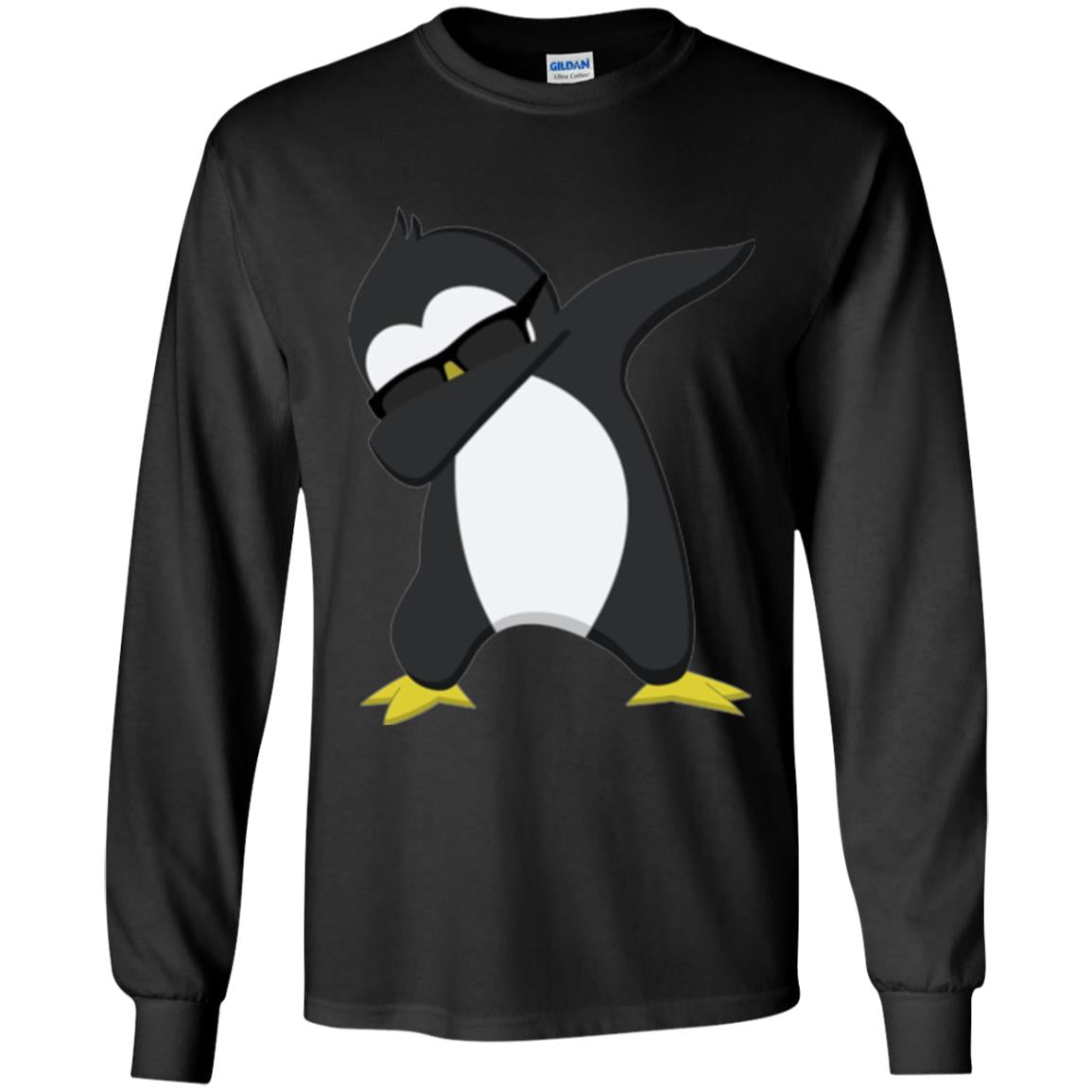 Chirstmas T-shirt Dabbing Penguin Black