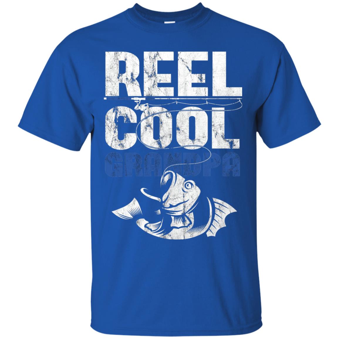 Reel Cool Grandpa Papa Fisherman T-shirt Royal
