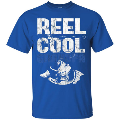 Reel Cool Grandpa Papa Fisherman T-shirt Royal