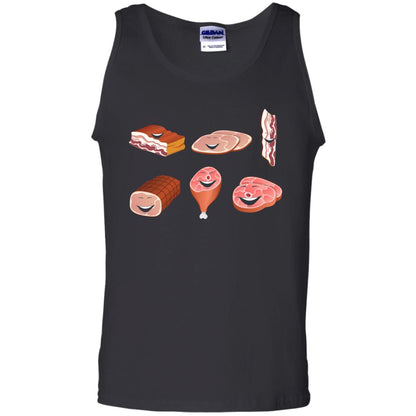 Funny Bbq T-shirt Meat Family Black