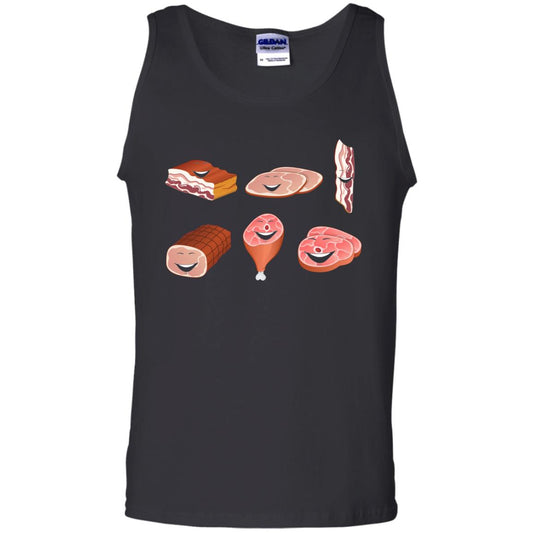 Funny Bbq T-shirt Meat Family Black