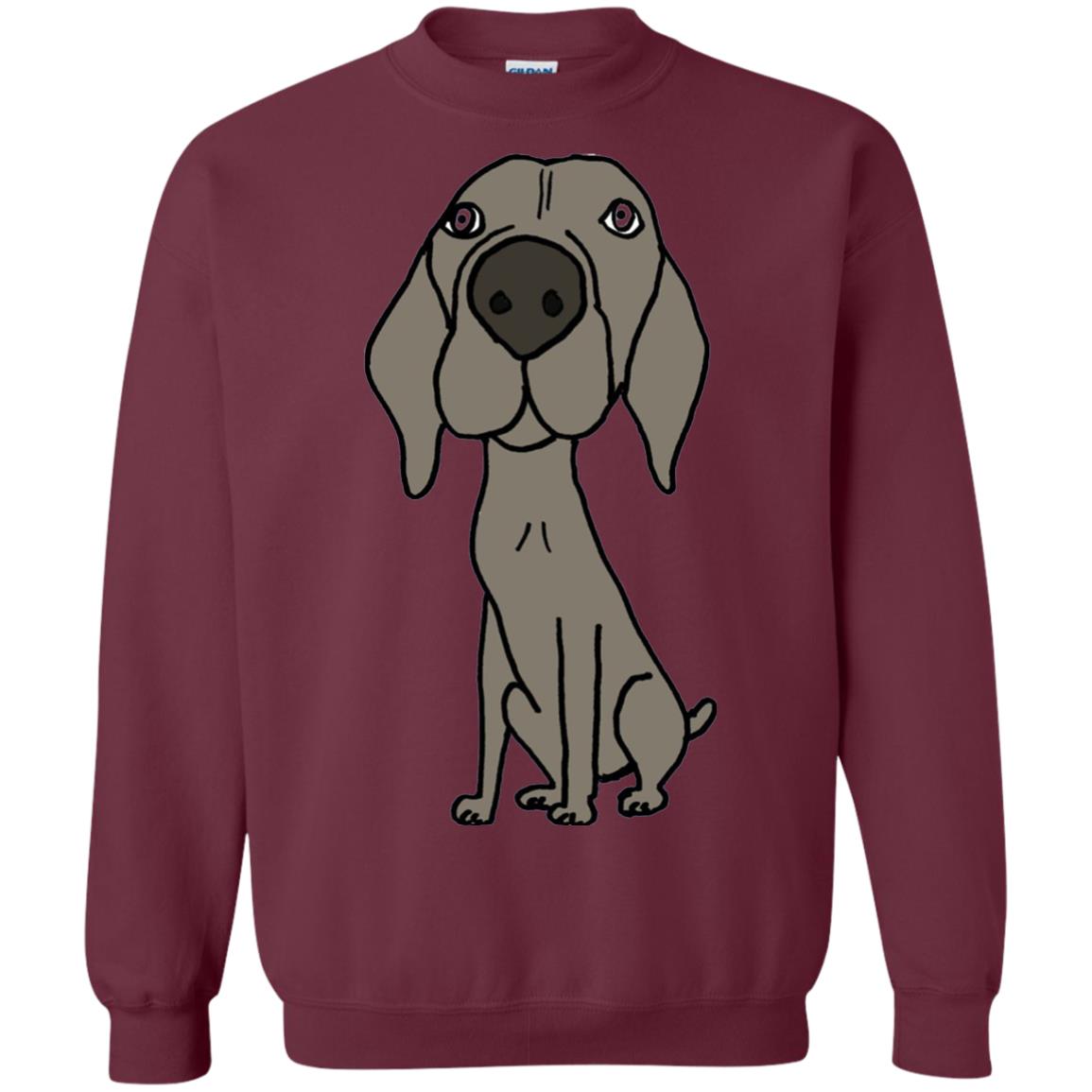 Smiletodaytees Funny Weimaraner Dog Cartoon T-shirt Maroon