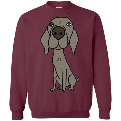 Smiletodaytees Funny Weimaraner Dog Cartoon T-shirt Maroon