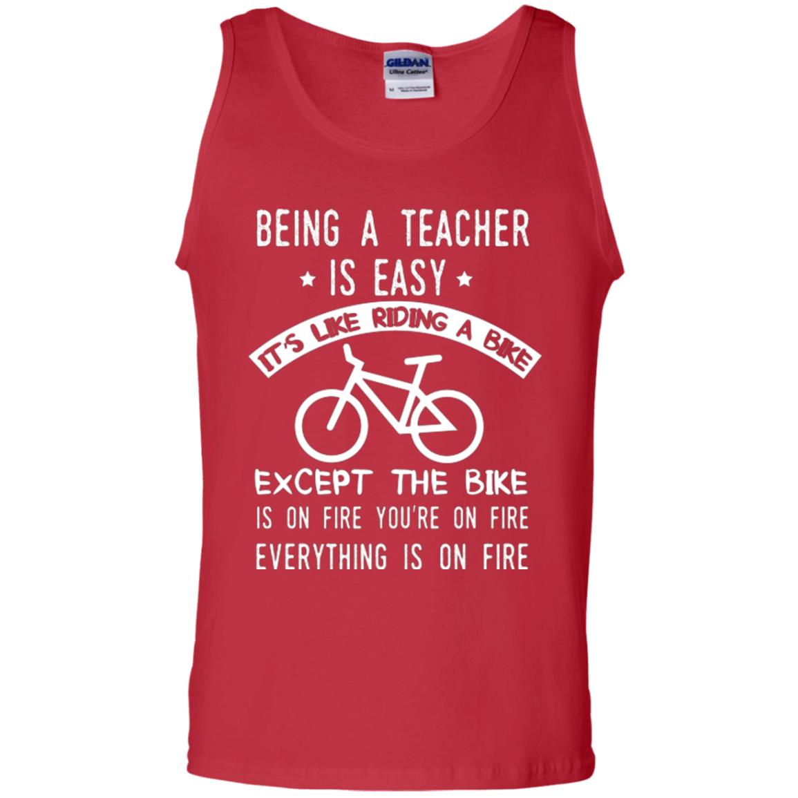 Being A Teacher Is Easy It’s Like Riding A Bike Teacher T-shirt Red