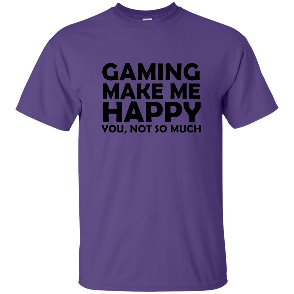 Gaming T-Shirt Gaming Makes Me Happy You Not So Much Purple