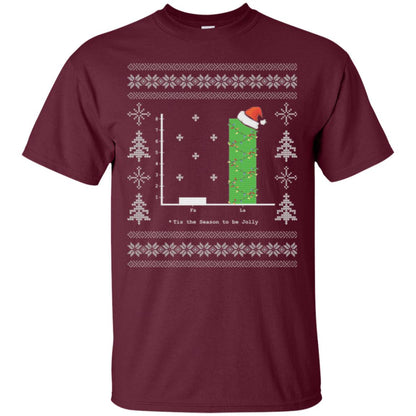 Christmas T-shirt Carol Bar Graph Maroon