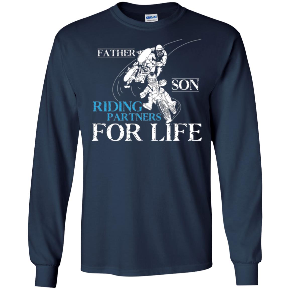 Motocross T-shirt Father Son Riding Partners For Life Navy