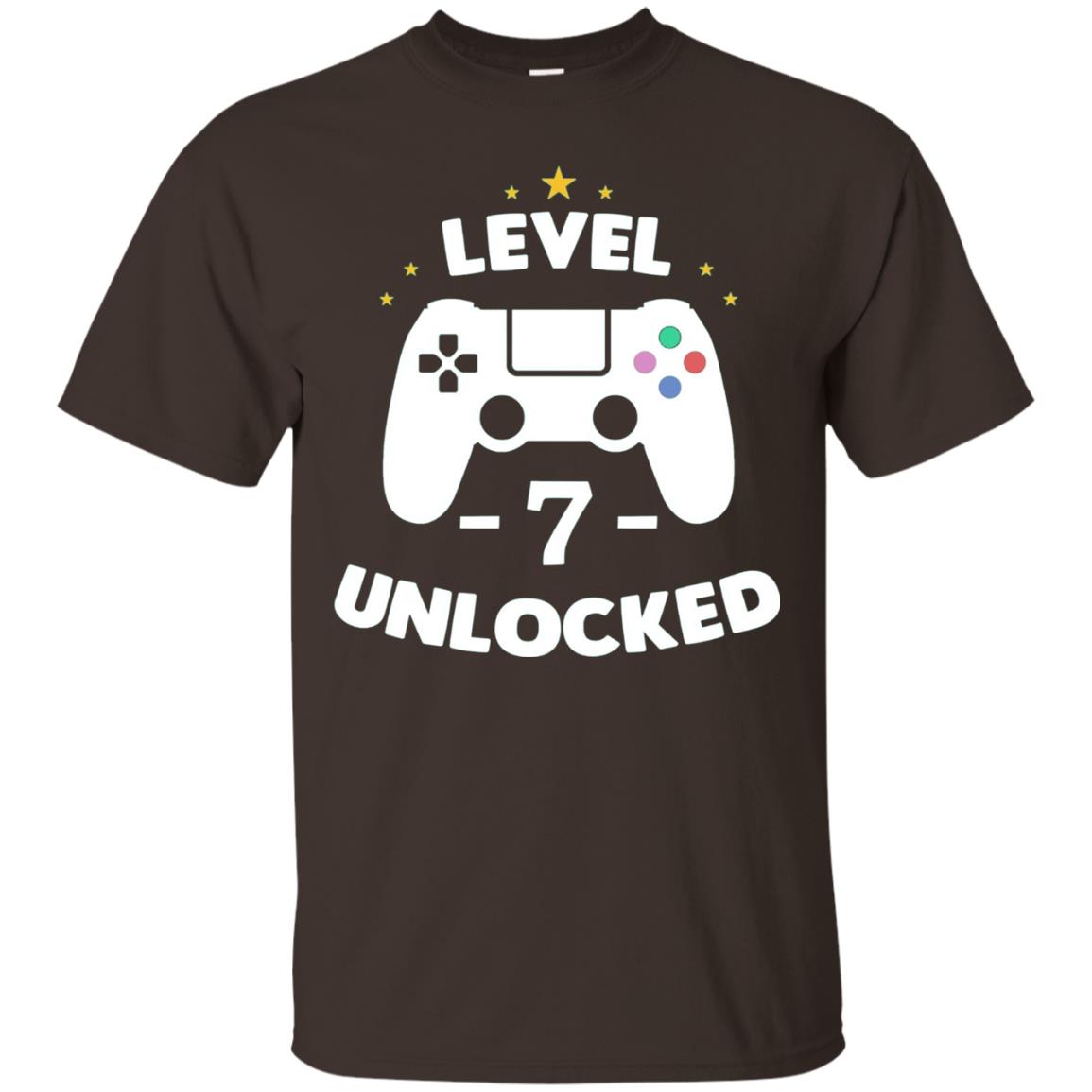 Level 7 Unlocked Gamer T-shirt Dark Chocolate