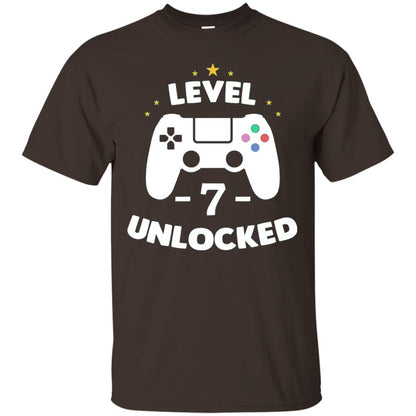 Level 7 Unlocked Gamer T-shirt Dark Chocolate