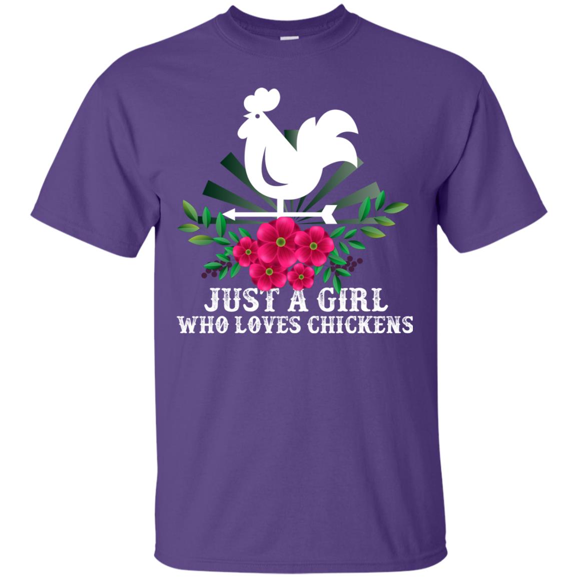 Just A Girl Who Loves Chickens Best Gift Chicken Shirt For Girls Purple