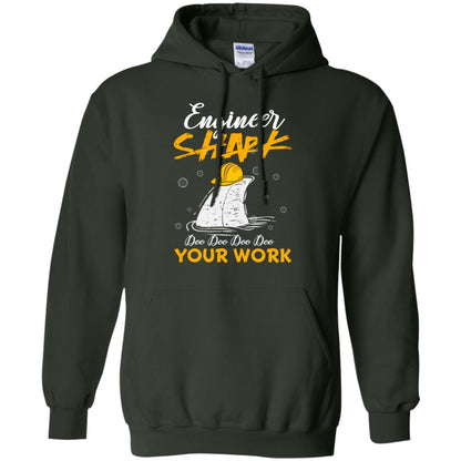 Engineer Shark Doo Doo Doo Your Work Engineering Shark Gift Shirt For Mens Or Womens Forest Green