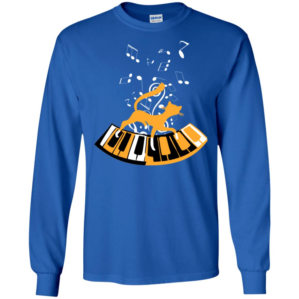 Cat Plays Piano Shirt For Mens Womens Royal