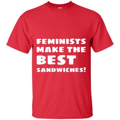 Feminists Make The Best Sandwiches Conversation T-shirt Red