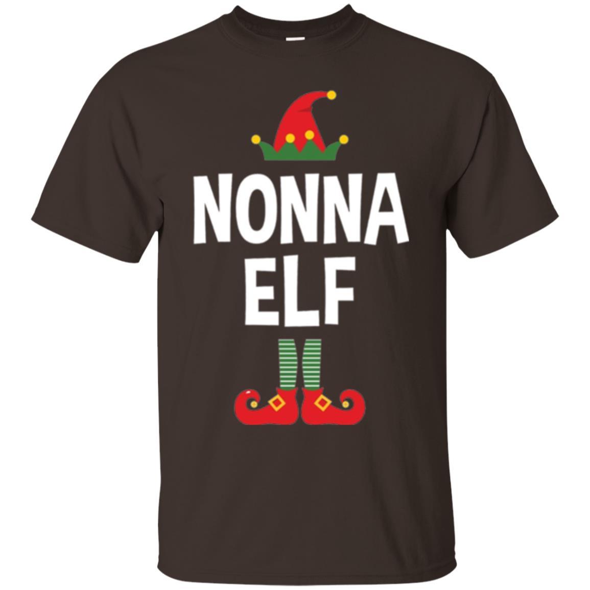 Christmas T-shirt Nonna Elf Christmas Pajamas Dark Chocolate