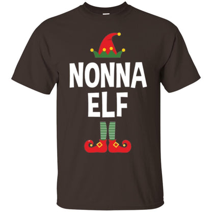Christmas T-shirt Nonna Elf Christmas Pajamas Dark Chocolate