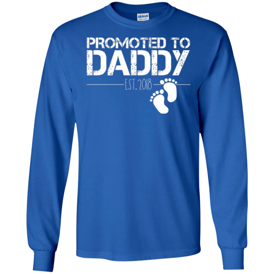 Daddy T-shirt Promoted To Daddy Est 2018 Royal