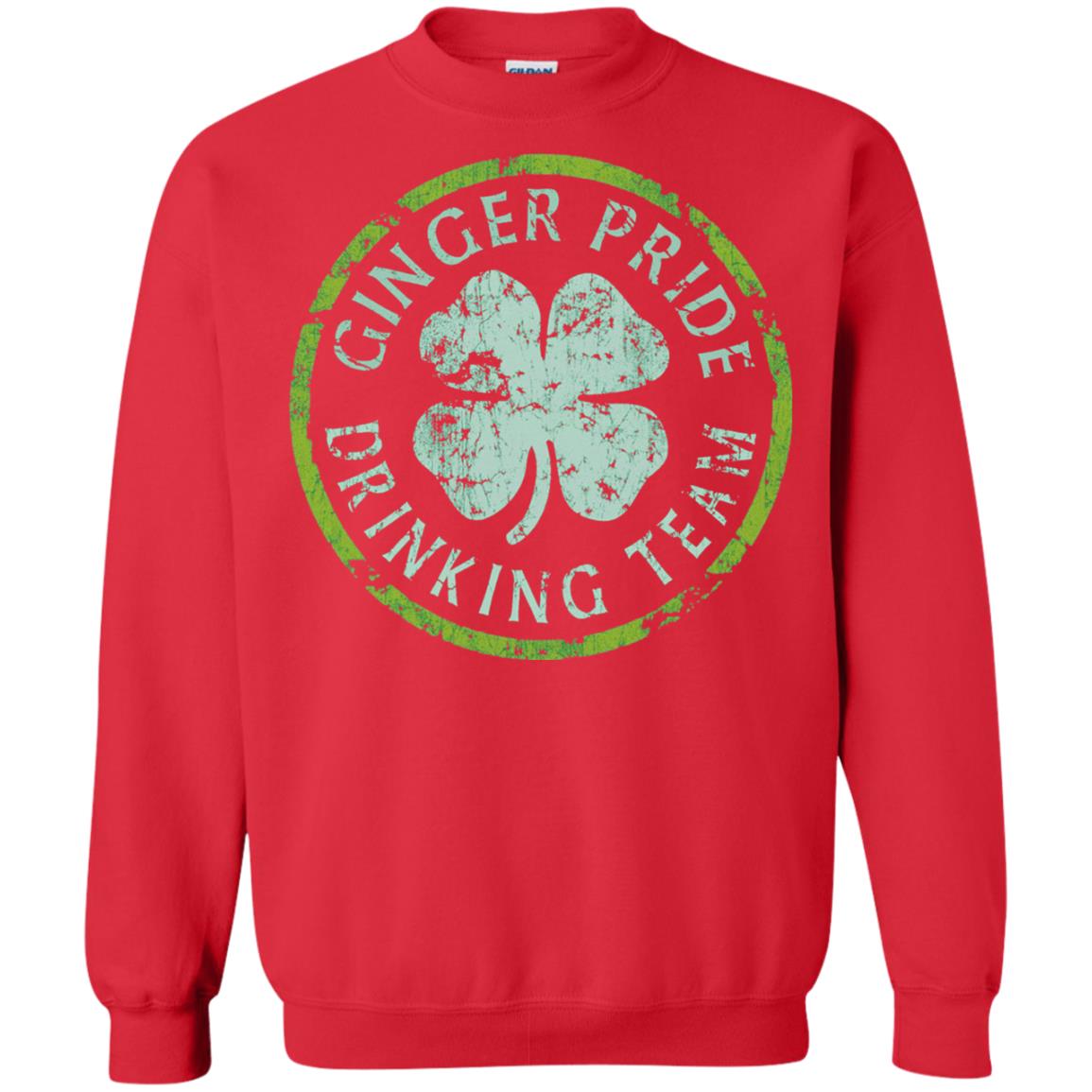 Funny Ginger Pride Drinking Team Irish T-shirt Red