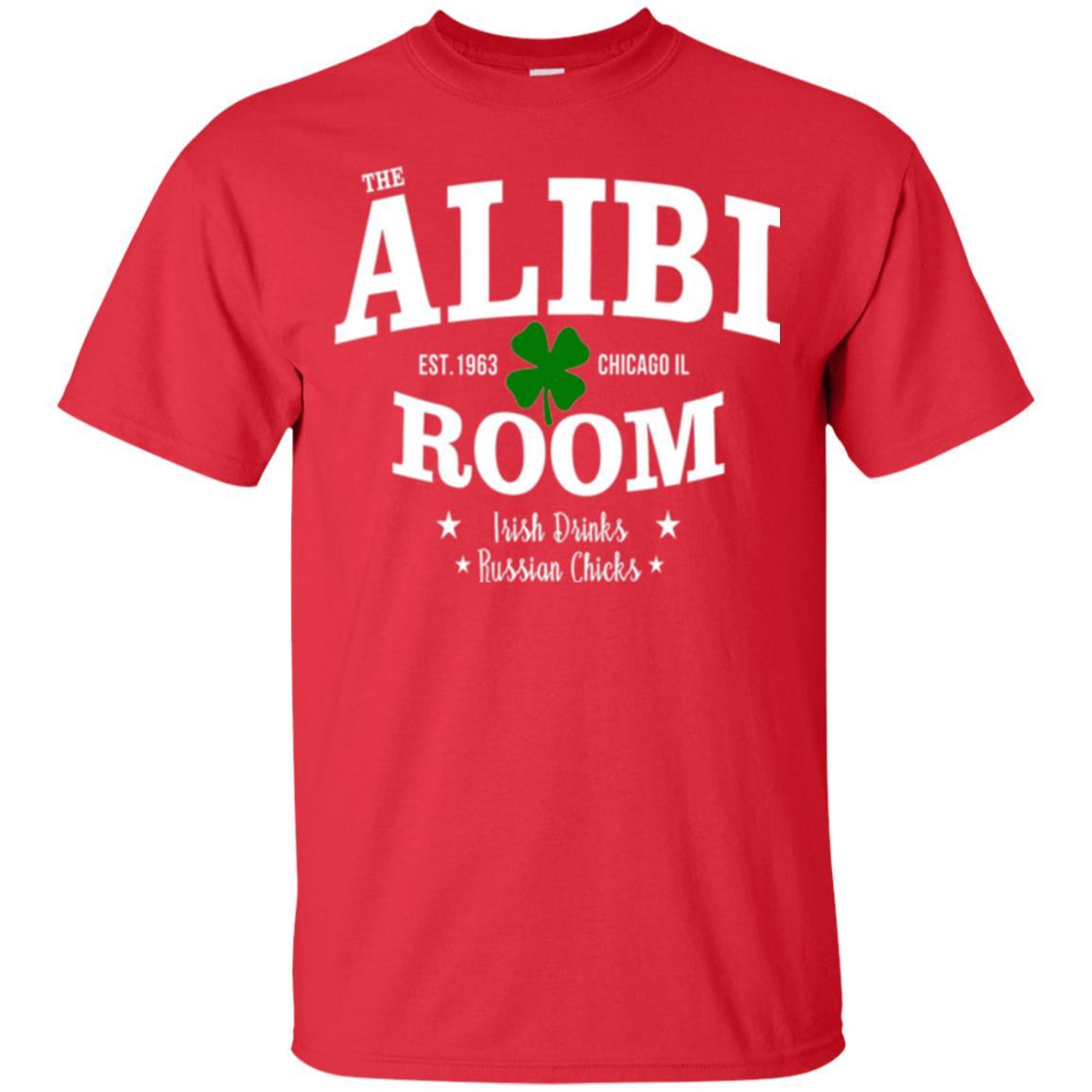 Wine Lovers T-shirt The Alibi Room Est.1963 Chicagoil Irish Drinks Russian Chick Red