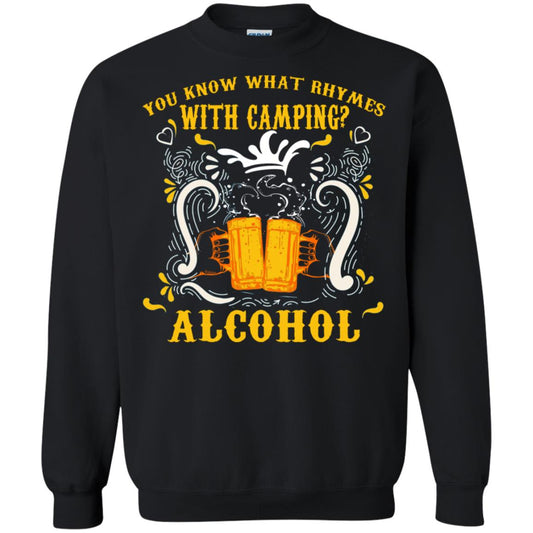 You Know What Rhymes With Camping Alcohol Beer Camping Gift Shirt Black