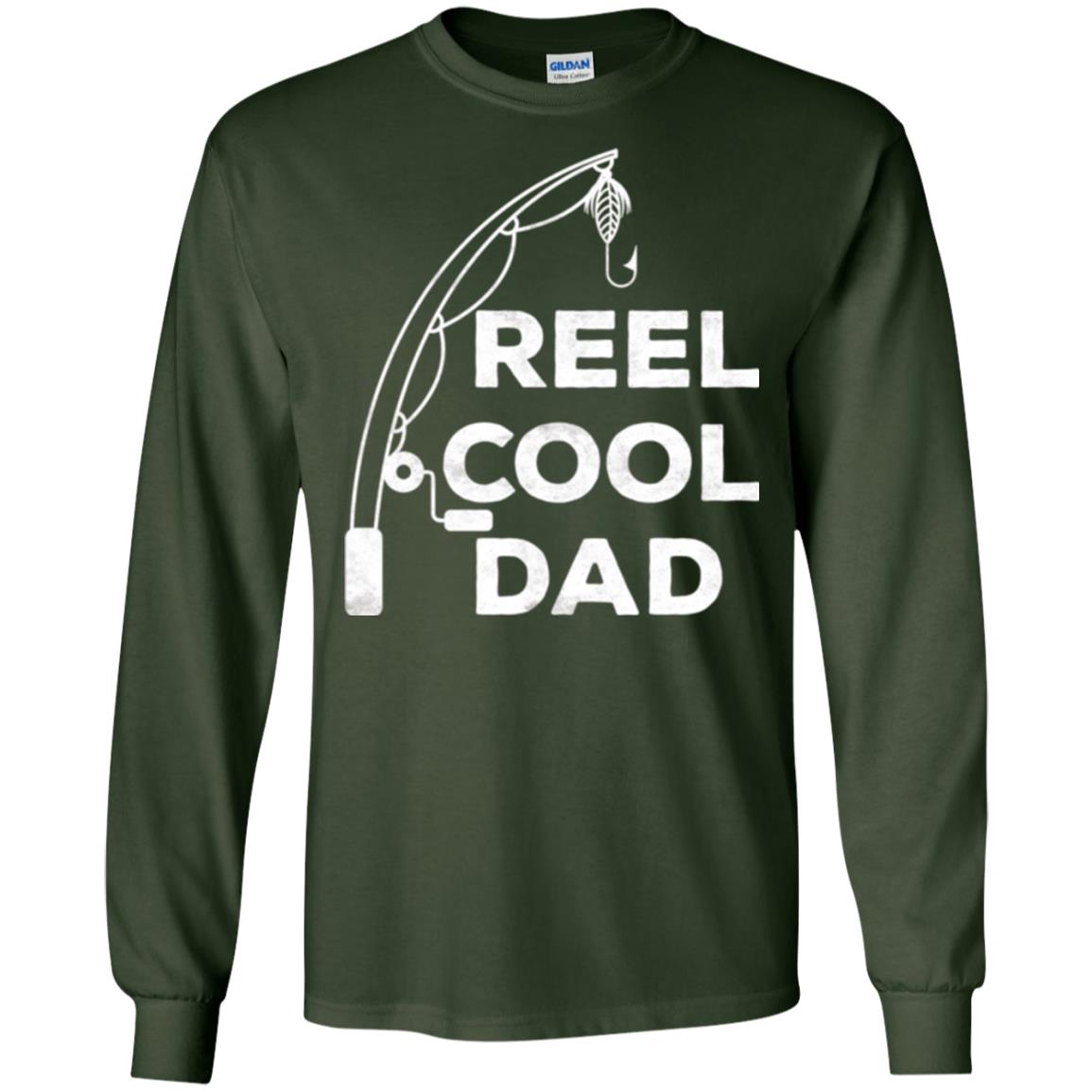Fisherman T-shirt Reel Cool Dad Forest Green