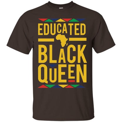 African Dna Pride T-shirt Dashiki Educated Black Queen Dark Chocolate