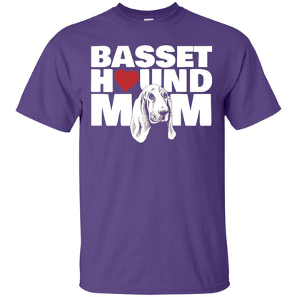 Basset Hound Mom Heart T-shirt Purple