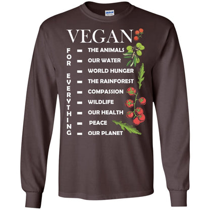 Vegetarian T-shirt Vegan For Everything Dark Chocolate
