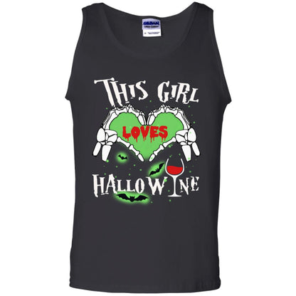 This Girl Loves Hallo-wine Funny Halloween Shirt For Wine Lovers Black