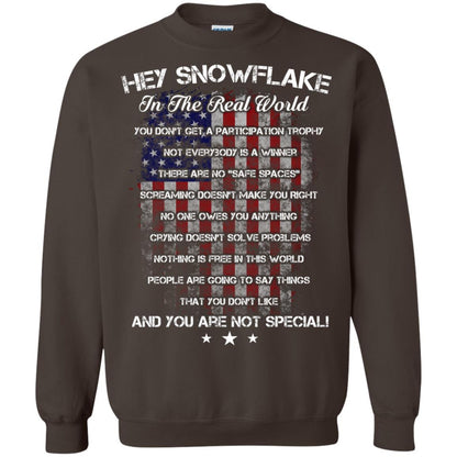 Hey Snowflake In The Real World You Don't Get A Participation Trophy Military T-shirt Dark Chocolate