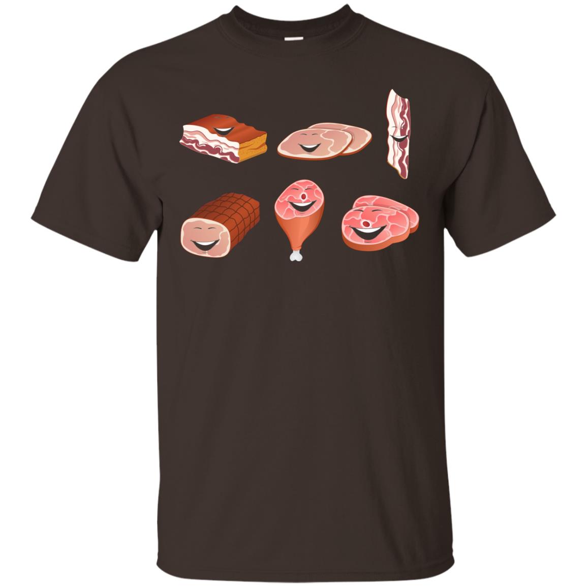 Funny Bbq T-shirt Meat Family Dark Chocolate