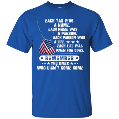 Each Tag Was A Name. Each Name Was A Person. Each Person Was A Life Shirt Royal