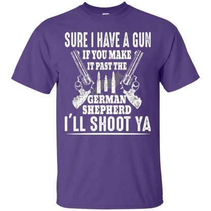 I Have A Gun If You Make It Past The German Shepherd T-shirt I_ll Shoot Ya Purple
