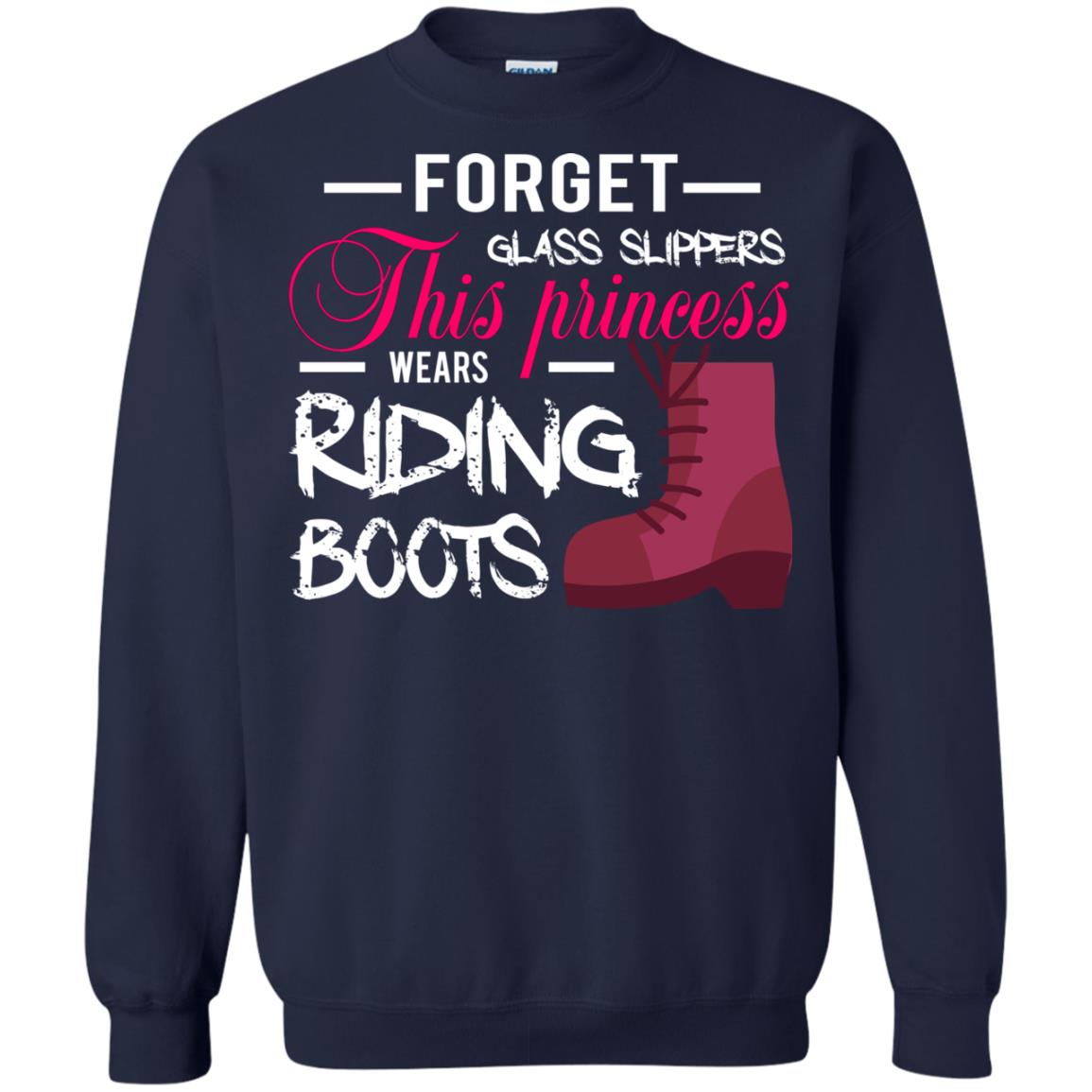 Forget Glass Slippers This Princess Wears Riding Boots Horse Riding T-shirt Navy