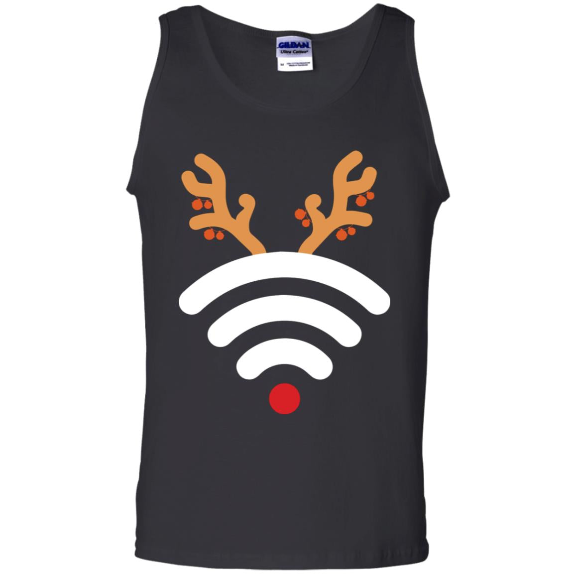 Wifi Signal Symbol Icon Reindeer X-mas Gift Shirt For Mens Womens Black