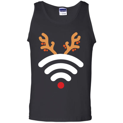 Wifi Signal Symbol Icon Reindeer X-mas Gift Shirt For Mens Womens Black