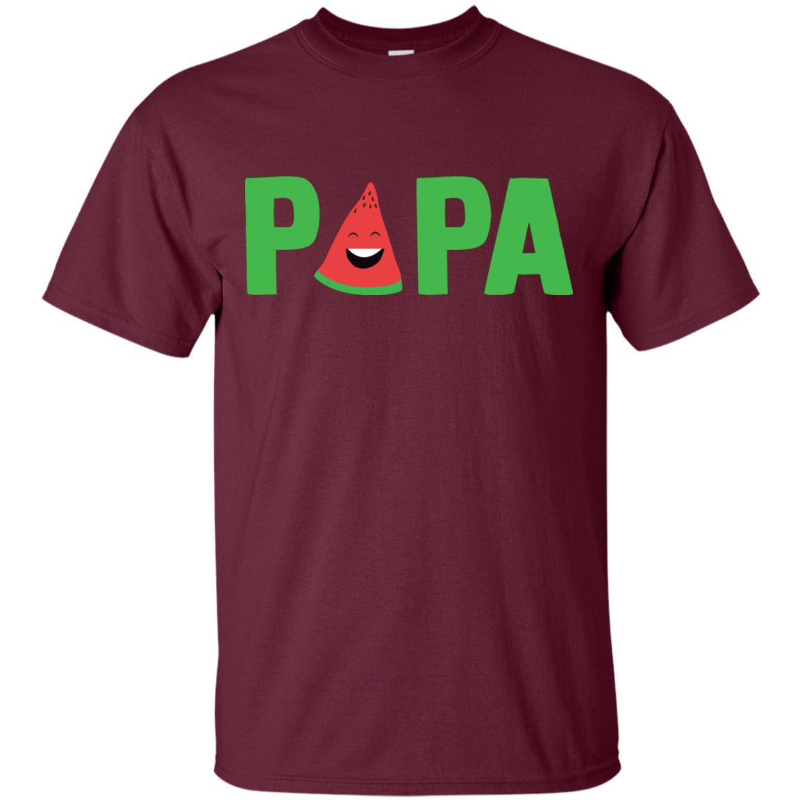 Papa Watermelon Funny Summer Melon Fruit Shirt For Mens Maroon