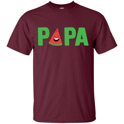Papa Watermelon Funny Summer Melon Fruit Shirt For Mens Maroon