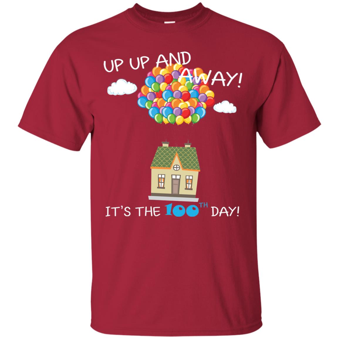 Kindgarten Teacher T-shirt Balloon One Hundred Days Of School Cardinal