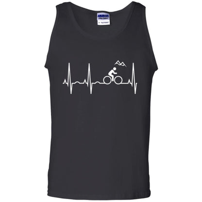 Mountain Bike Heartbeat Mountain Biking T-shirt Black