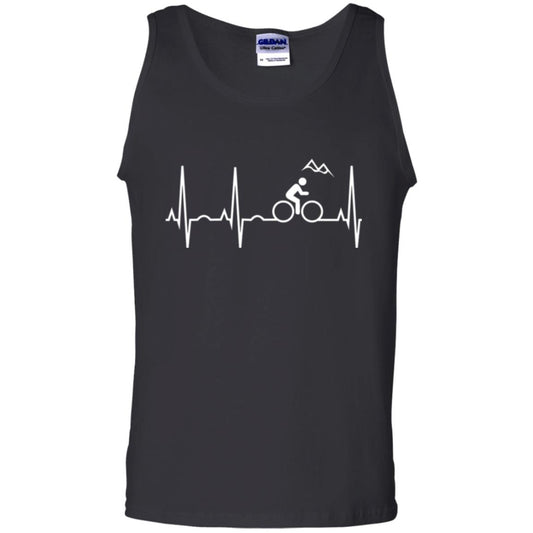 Mountain Bike Heartbeat Mountain Biking T-shirt Black