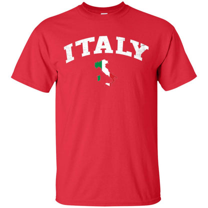 Italy T-shirt Flag Map Red