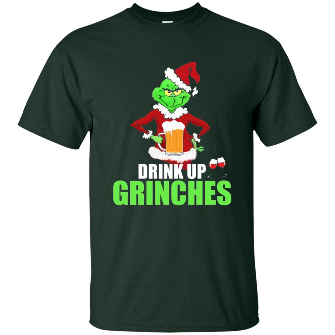 Christmas T-shirt Drink Up Grinches Forest Green
