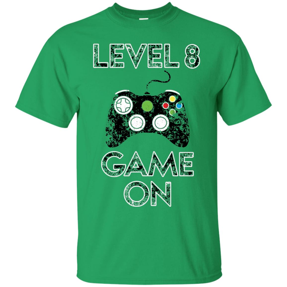Kids Level 8 Game On 8th Birthday Gift T-shirt Irish Green