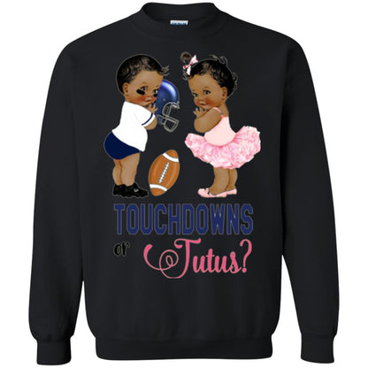 Ethnic Touchdowns Or Tutus Gender Reveal Party Football Lover T-shirt Black