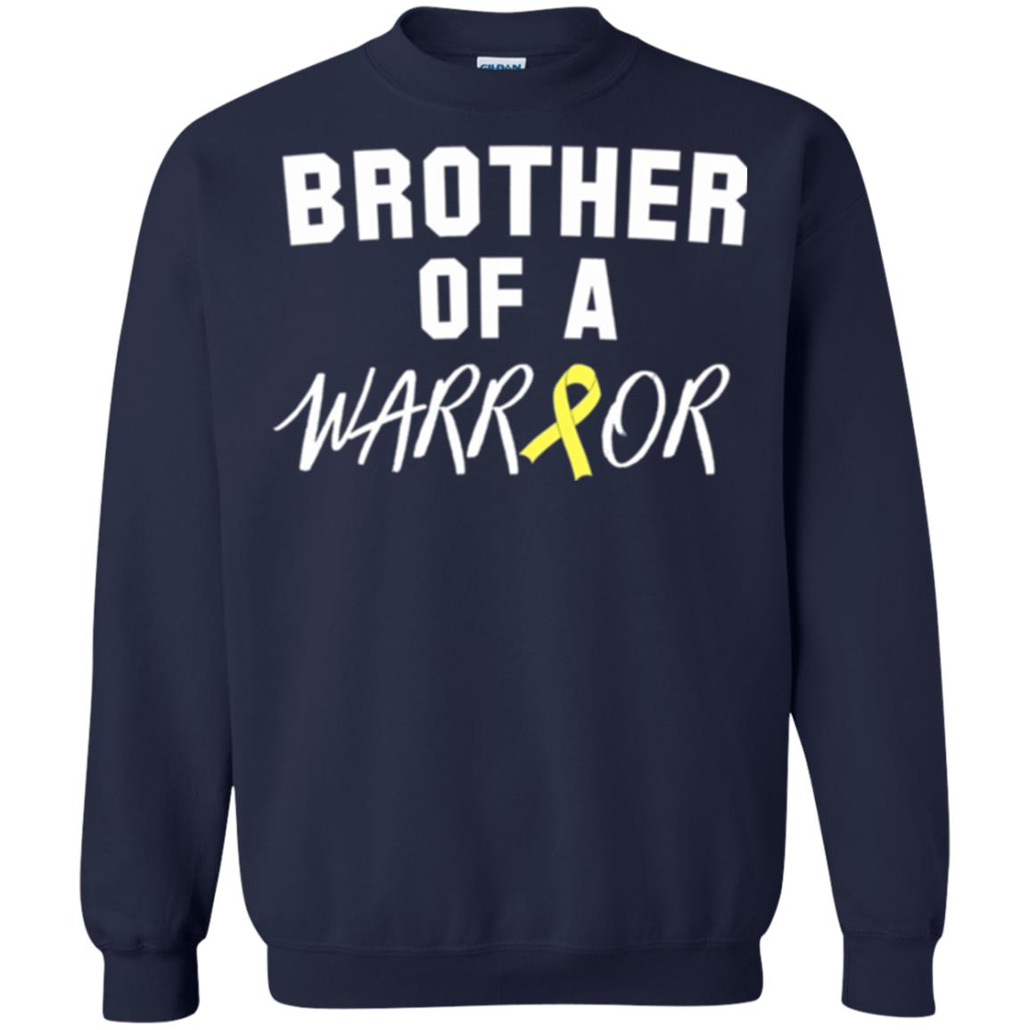 Brother Of A Warrior Childhood Cancer Awareness T-shirt Navy