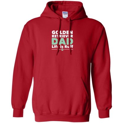 Daddy T-shirt Golden Retriever Dad Life Is Ruff Red
