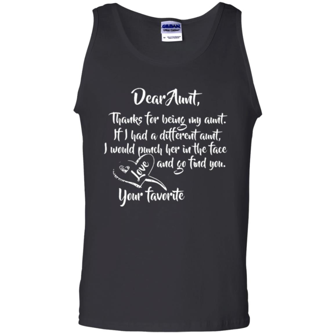 Family T-shirt Dear Aunt Thanks For Being My Aunt Black